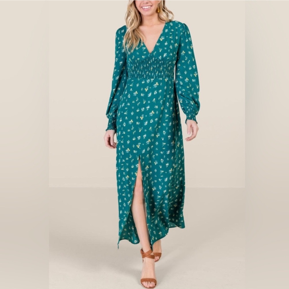 Francesca's Stephanie smocked midi floral dress